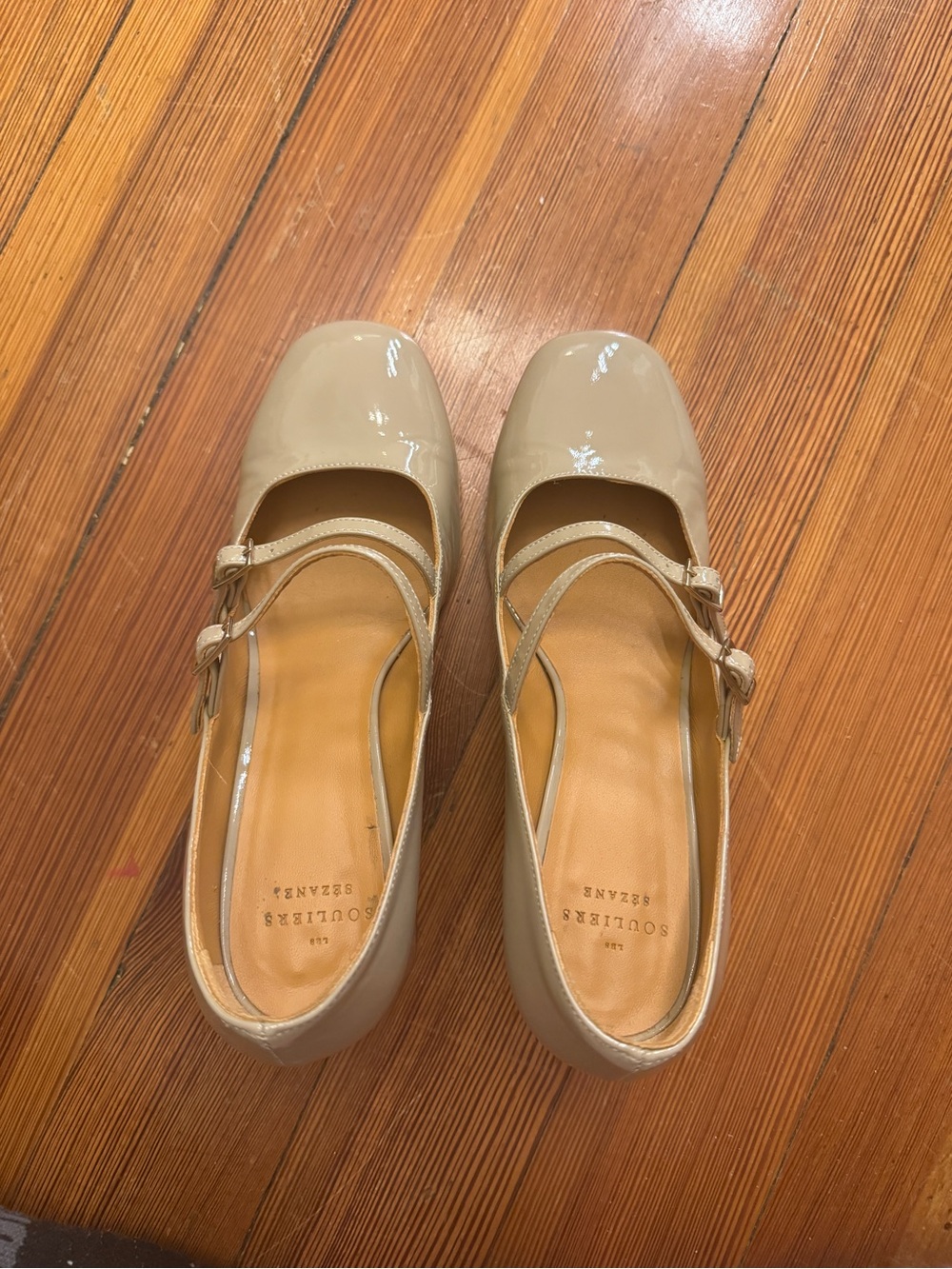 Sézane Soline Mary Janes in Light Beige Varnish Size 38/US 7 - Picture 5 of 10